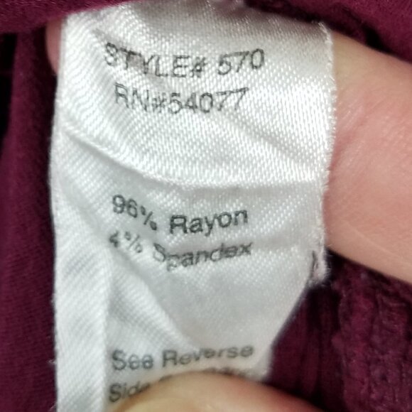 CAbi #570 Lola Merlot Draped Ruched Stretch Top XS - Picture 3 of 6